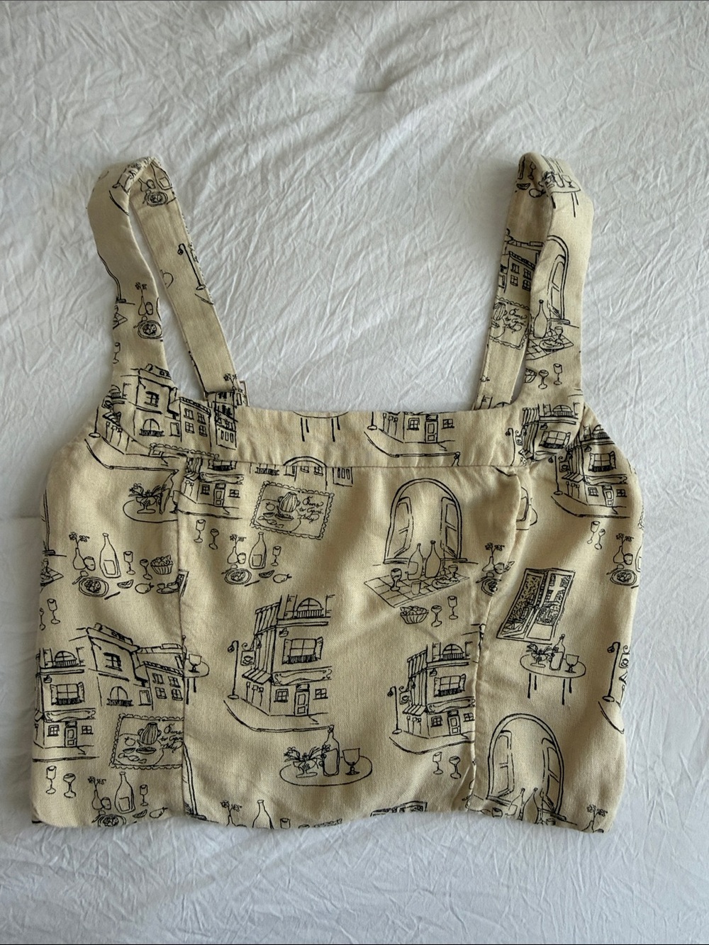 Abercrombie & Fitch Beige Printed Crop Top and Skirt Set - Picture 5 of 7